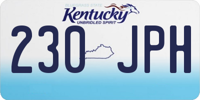 KY license plate 230JPH