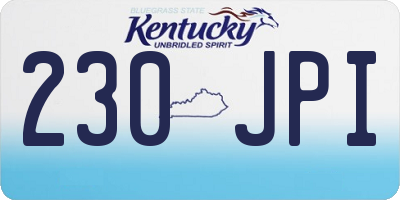 KY license plate 230JPI