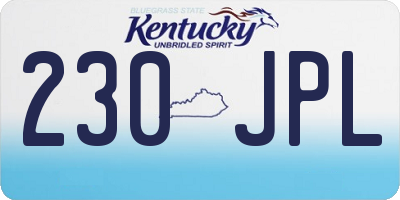KY license plate 230JPL