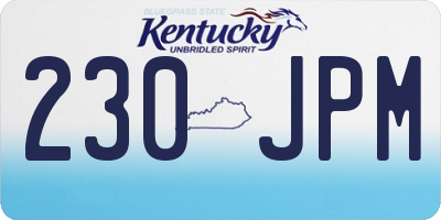 KY license plate 230JPM