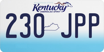 KY license plate 230JPP