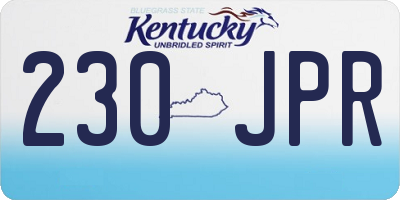 KY license plate 230JPR