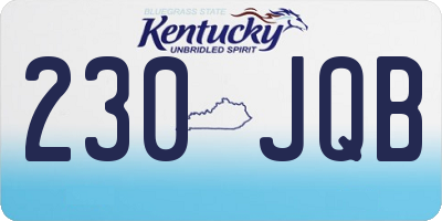 KY license plate 230JQB