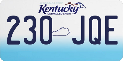 KY license plate 230JQE