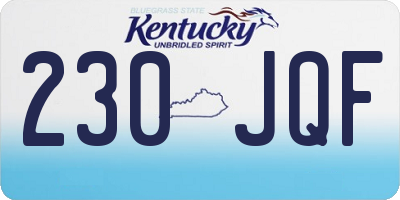 KY license plate 230JQF