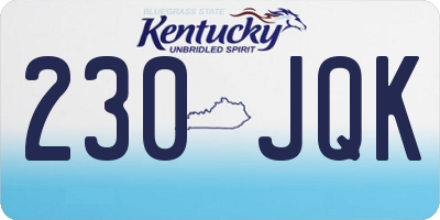 KY license plate 230JQK