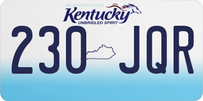 KY license plate 230JQR