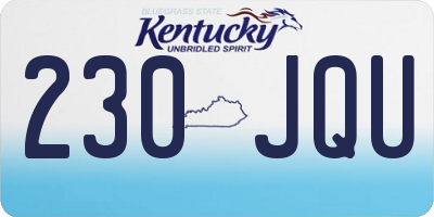 KY license plate 230JQU