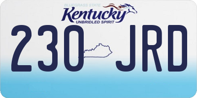 KY license plate 230JRD