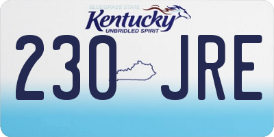 KY license plate 230JRE