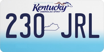 KY license plate 230JRL