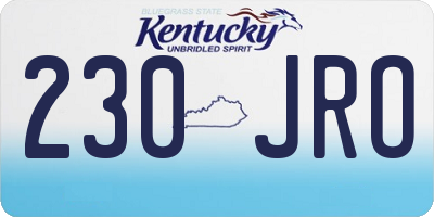 KY license plate 230JRO