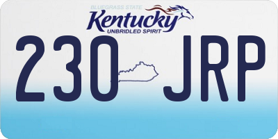 KY license plate 230JRP