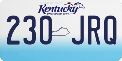 KY license plate 230JRQ