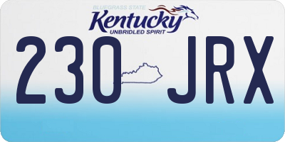 KY license plate 230JRX