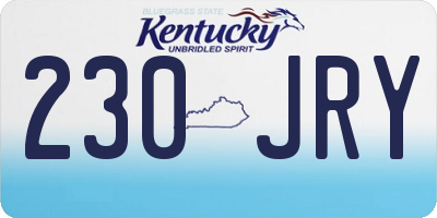 KY license plate 230JRY