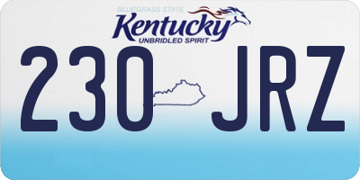 KY license plate 230JRZ