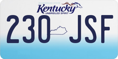 KY license plate 230JSF