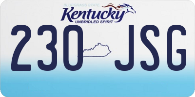 KY license plate 230JSG