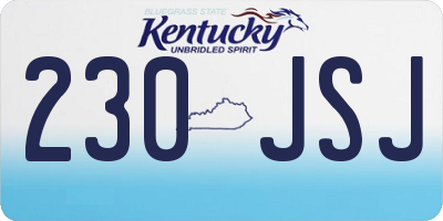 KY license plate 230JSJ