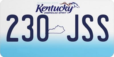 KY license plate 230JSS