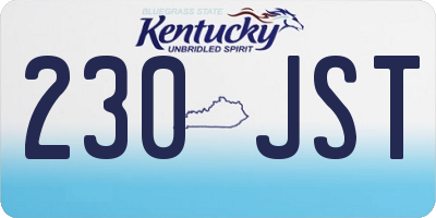 KY license plate 230JST