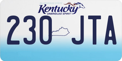 KY license plate 230JTA
