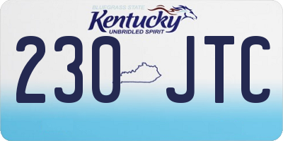 KY license plate 230JTC