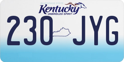KY license plate 230JYG