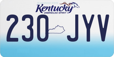 KY license plate 230JYV