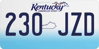 KY license plate 230JZD