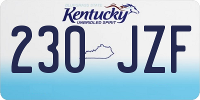 KY license plate 230JZF