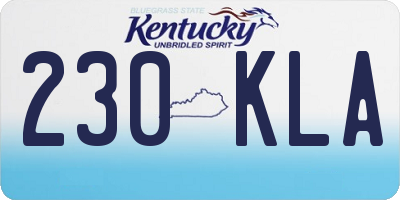 KY license plate 230KLA