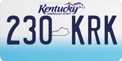 KY license plate 230KRK