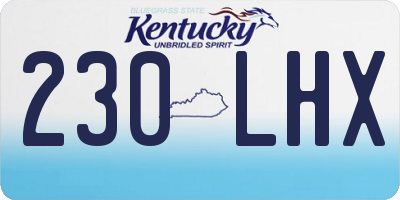 KY license plate 230LHX