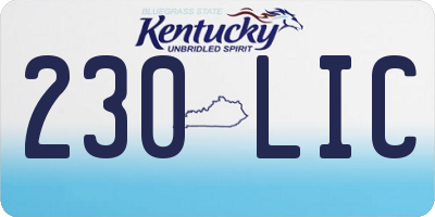 KY license plate 230LIC