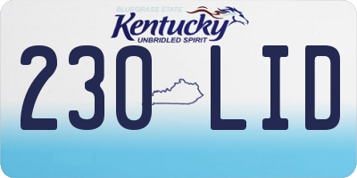 KY license plate 230LID