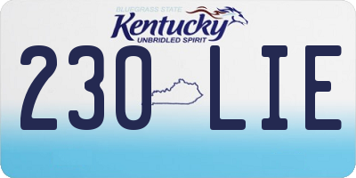 KY license plate 230LIE