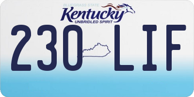 KY license plate 230LIF