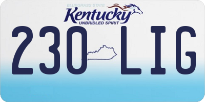 KY license plate 230LIG