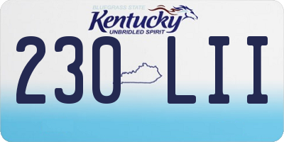 KY license plate 230LII