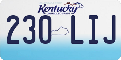 KY license plate 230LIJ
