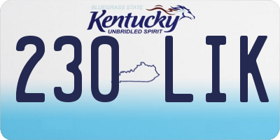 KY license plate 230LIK