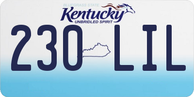 KY license plate 230LIL
