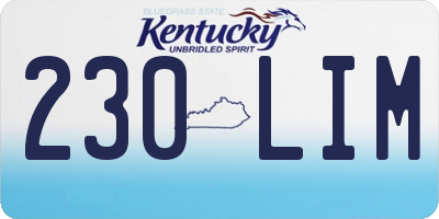 KY license plate 230LIM