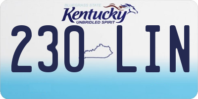 KY license plate 230LIN