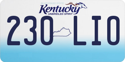 KY license plate 230LIO