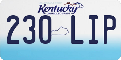 KY license plate 230LIP