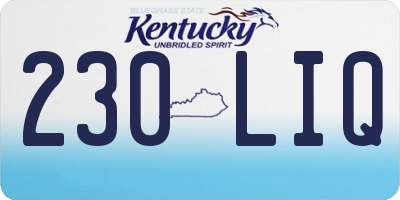 KY license plate 230LIQ