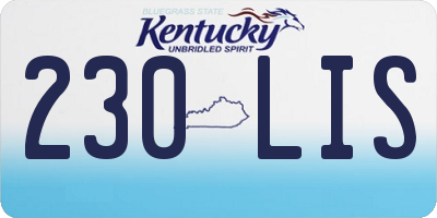 KY license plate 230LIS